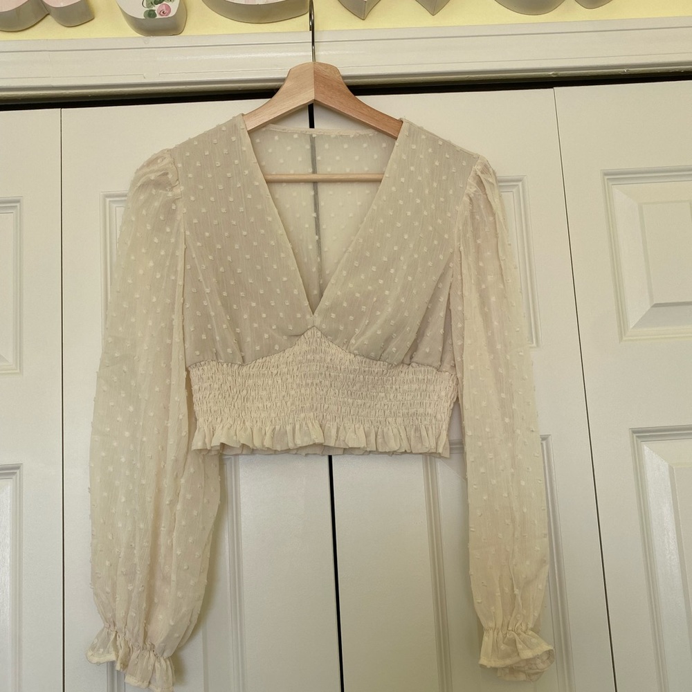 Peplum Cream Top